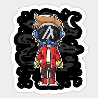 Hiphop Astronaut Algorand ALGO Coin To The Moon Crypto Token Cryptocurrency Wallet Birthday Gift For Men Women Sticker